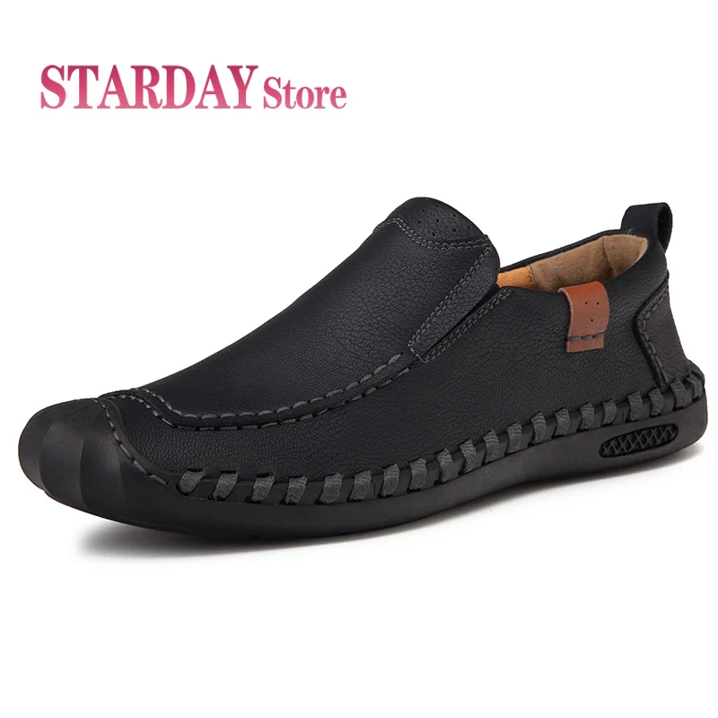 

New Comfortable Men Casual Shoes Loafers Men Shoes Quality Slip-On Leather Shoes Men Flats Hot Sale Moccasins Shoes Size 38-46