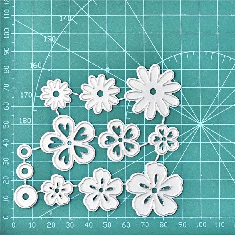 

YaMinSanNiO 12Pcs Flowers Metal Cutting Dies Daisy DIY Etched Dies Craft Paper Card Making Scrapbooking Embossing New 2020