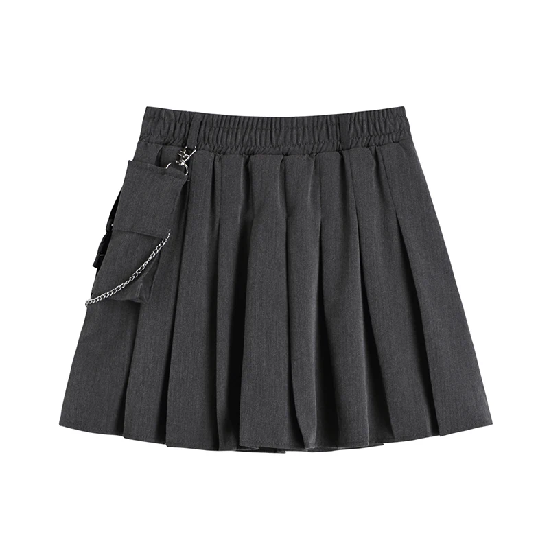 

Solid Japan Style Pleated Skirt Women's 2021 New Summer High Waist A-line Skirt Shows Slim Skirt All Match Fashion Kawaii Skirt