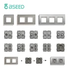 Настенный выключатель BSEED, панель с двумя USB-портами, для ТВ, Интернета RJ45, с функцией спутника