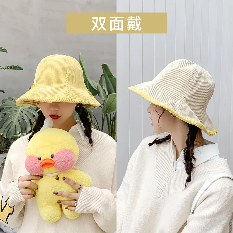 Осенняя и зимняя шапка Корейская версия вельветовой шапки осенняя Вельветовая