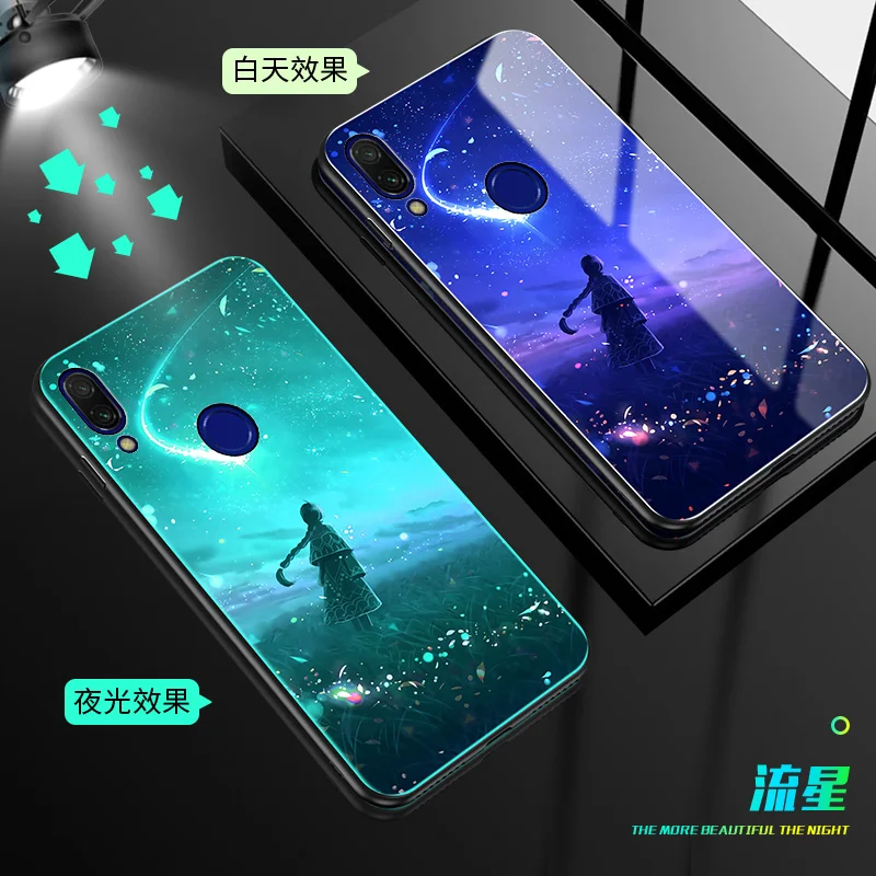 9 SemgCeKen светящийся чехол из закаленного стекла для Xiaomi Redmi Note 7 8 pro 8pro 7s 7pro note7 note8 3d роскошный чехол для телефона - Цвет: 9