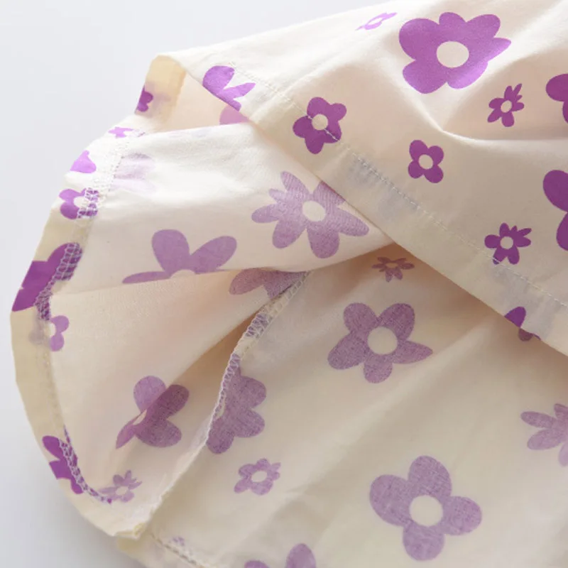 

2021 New Summer Baby Girls Casual Costumes Fashion Flowers Print Dresses Kids Korean Style Vestidos for 2-6Y Baby Girl Clothing