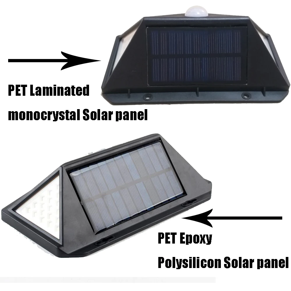 A2 solar lamp lantern 100/114 LED light 4-side 2400mA PIR motion sener Garden outdoor Patio Yard Wall Driveway Fence