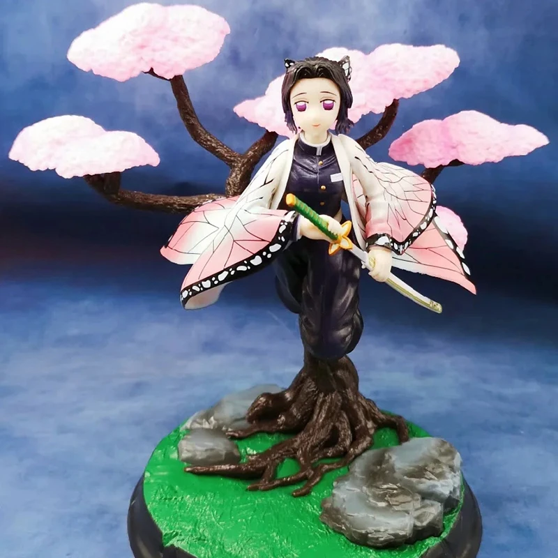 25 см демон убийца кохау Shinobu фигурка вишня в цвету сцены Kimetsu без Yaiba Модель