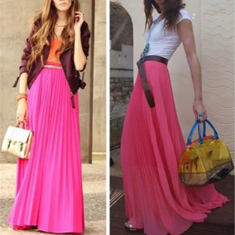Женская пляжная длинная юбка макси в стиле бохо винтажная шифоновая элегантные