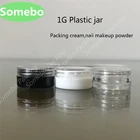 1000 шт 1 г рекламная акция пластиковые банки для крема, 1 г маленькие банки для крема, образцы косметических бутылок, пустые банки для макияжа ногтей