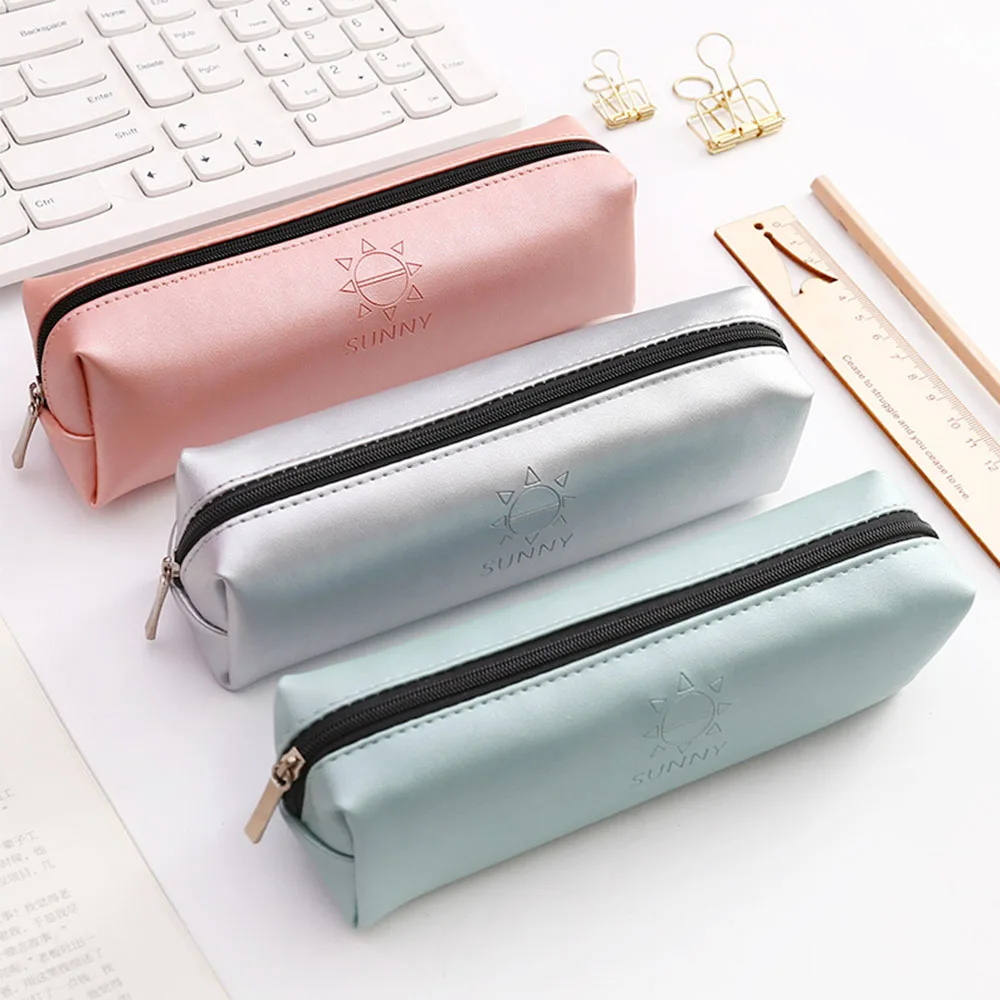 1 шт. кавайный чехол для карандаша Единорог Лазерная большая молния Estuches школьная