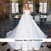 vestido de noiva ball gown wedding dresses elegant satin sweetheart lace appliques princess bride gown mariage bride dresses