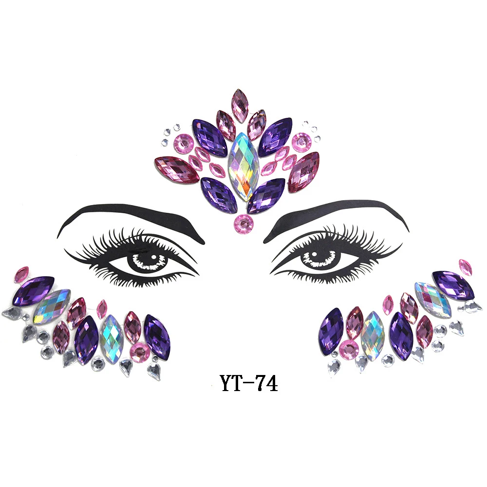 3d наклейка с кристаллами для музыкального фестиваля модная блестящая акриловая