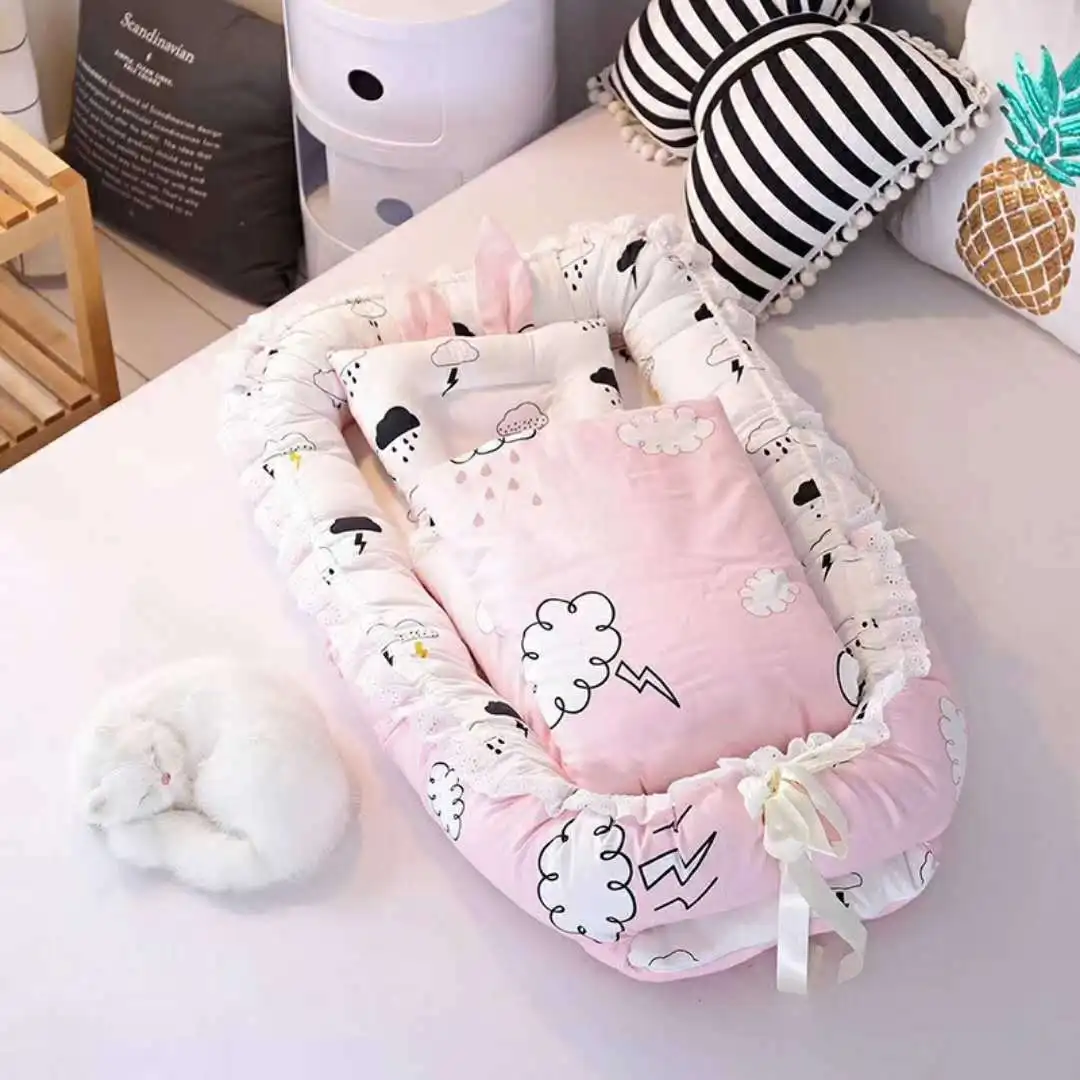 BXX025K-3pcs-set Новорожденный ребенок Портативный детская кроватка кровать защита безопасности кроватки 3 шт./компл. Стёганое одеяло для новорожденных с принтом складывающийся стирающийся матрасик BXX025 - Цвет: BXX025K-3pcs-set
