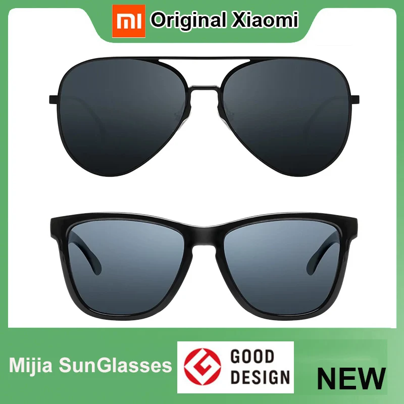 

2021 Xiaomi Mijia Classic Square Sunglasses/Pilot Sunglass for Drive Outdoor Travel Man Woman Anti-UV Screwless Sun Glasses