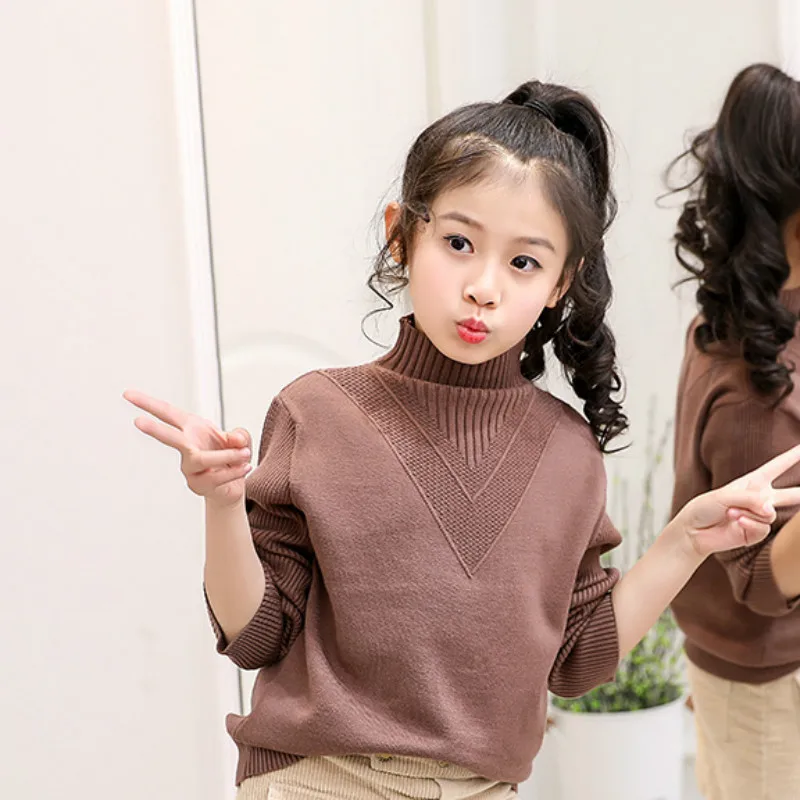 Свитер-водолазка для девочек осень-весна 2021