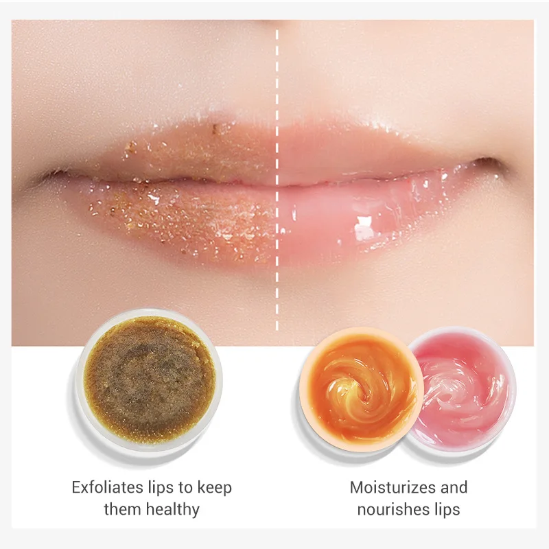 

LANBENA 3Pcs Rose Brown Sugar Orange Lip Mask Lip Balm Lip Scrub Lip Exfoliator Moisturizing Nourish Repair Fine Lines Lip Care