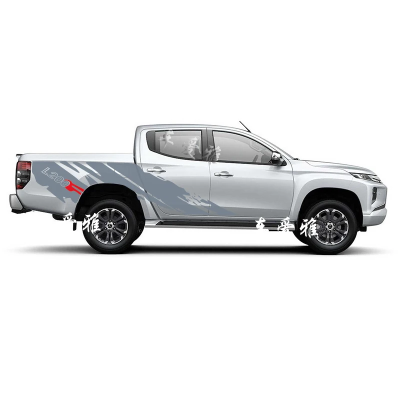 

2 Pcs Car Decals Side Body Box Bed Stripe Triton Mudslinger Graphic Vinyl Cool Car Sticker Fit For Mitsubishi L200 Triton 2020