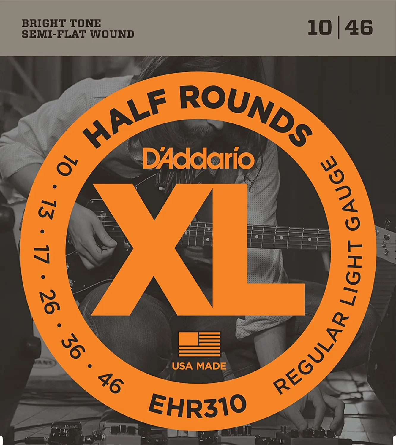 

D'Addario EHR310 Half Round Electric Guitar Strings, Regular Light, 10-46