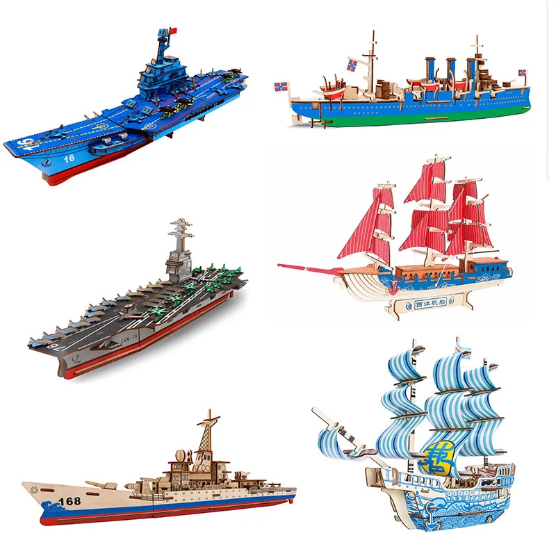 

FEOOE 100-200ps Military Wooden Puzzles for Boys 3d Wooden Jigsaw Puzzle Aircraft Carrier Warship Military fans puzzles LAZ