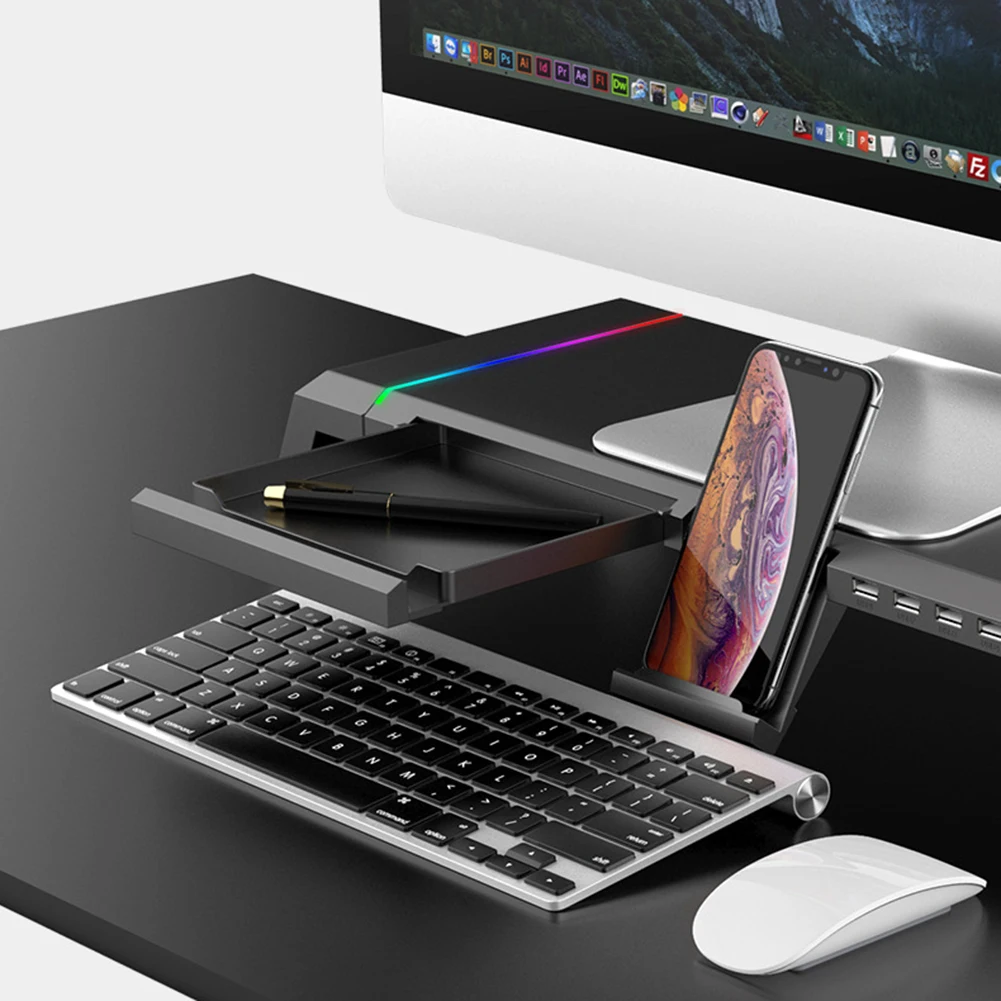 

Подставка-органайзер настольная с RGB-подсветкой и USB 3,0
