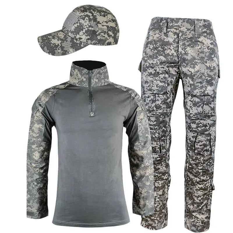 

2021 new outdoor sports camouflage training suit spring and autumn anti-scratch wear-resistant overalls jacket trousers male