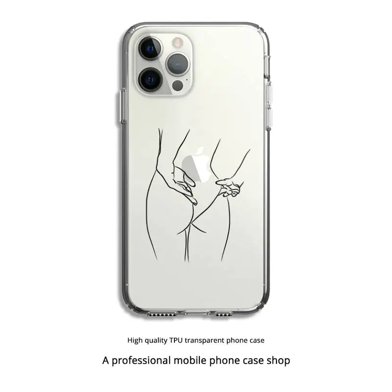 

Abstract Art Lines Fashion Phone Case Clear Cover For Iphone 5 6 7 8 11 12 Plus XR X XS SE2020 11/12PRO Max Transparent Cases