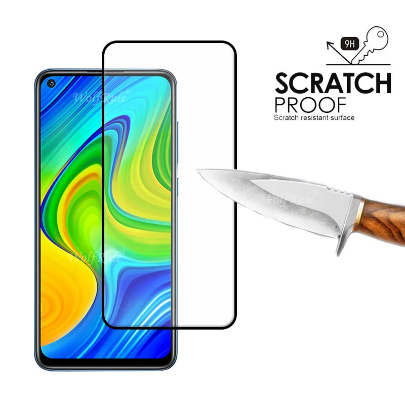 Cristal de cobertura completa para Xiaomi Redmi Note 9, Protector de pantalla HD para Redmi Note 9, cristal de lente de 6,53 pulgadas-2
