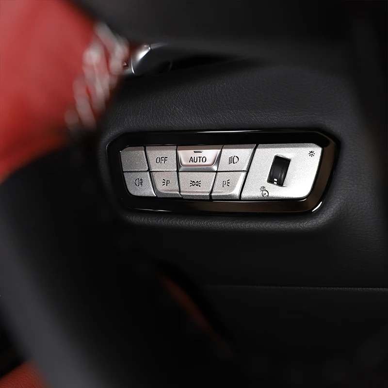 8 шт. наклейки на кнопки автомобильных фар из нержавеющей стали для Toyota GR Supra A90