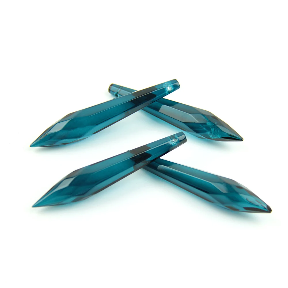 Zircon Blue 38mm-76mm Icicle Drops Crystal For Chandeliers Trimming Pendant Lighting Glass Parts | Освещение