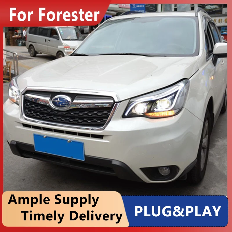 

Cars Headlight For Subaru Forester 2013-2016 Headlights LED DRL Running lights Bi-Xenon Beam Fog lights angel eyes