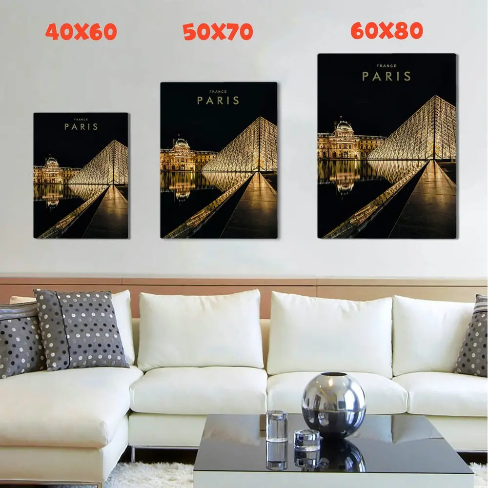 Картина Лувр Париж красочная на холсте современный домашний декор комнаты -