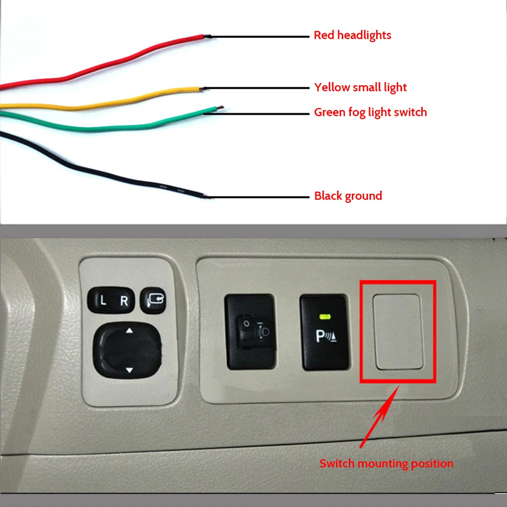 Водонепроницаемый противотуманный светильник кнопочный переключатель 4 провода