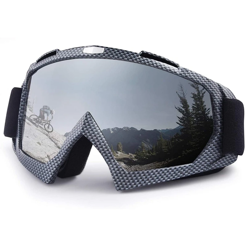 

Dirt Bike Goggles,Anti-Fog Motorcycle Adjustable UV Protective Ski Goggles with OTG, for Men, Women & Youth
