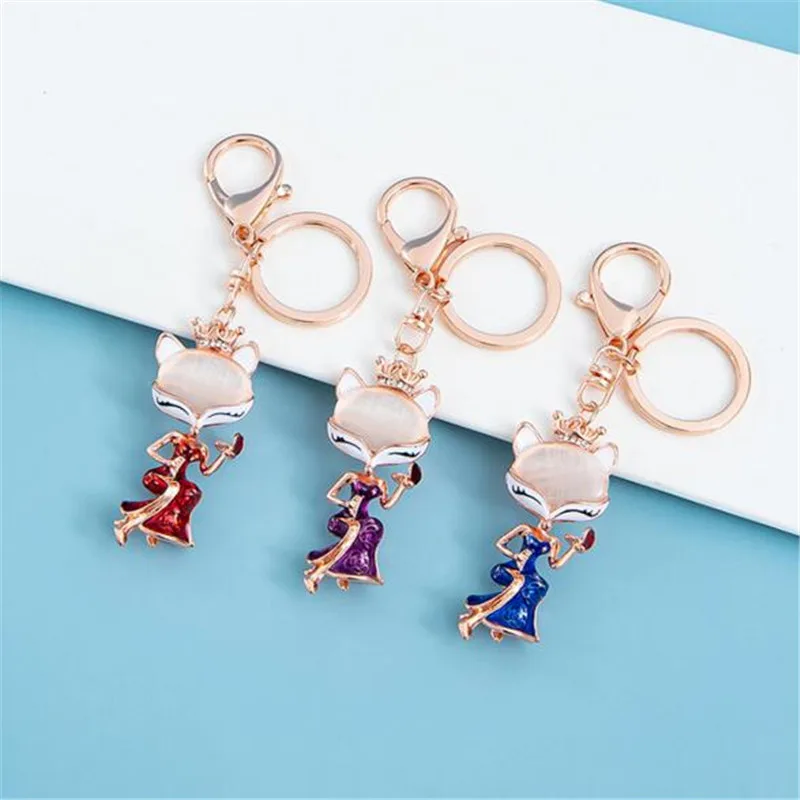 Милый сексуальный брелок Лисичка для ключей со стразами Роскошная корона с