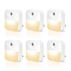 6 шт. светодиодный ночник с вилкой, светильник ый белый свет, Датчик От заката до рассвета для спальни, ванной, кухни, коридора, лестницы, вилка стандарта США