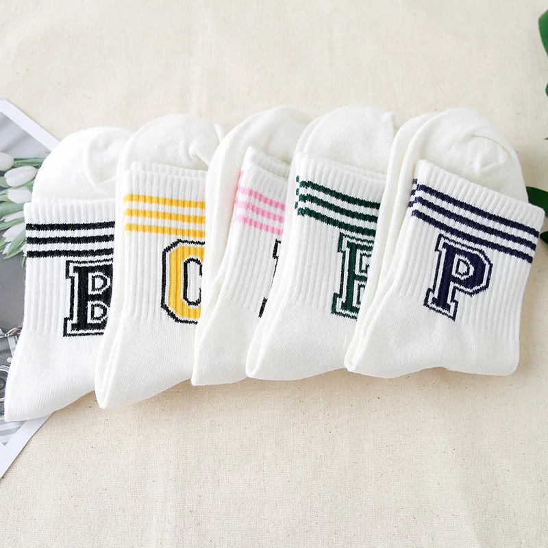 2 пары/Хлопковые дамские Чулки средней длины с тремя барами Осень/Зима чулки