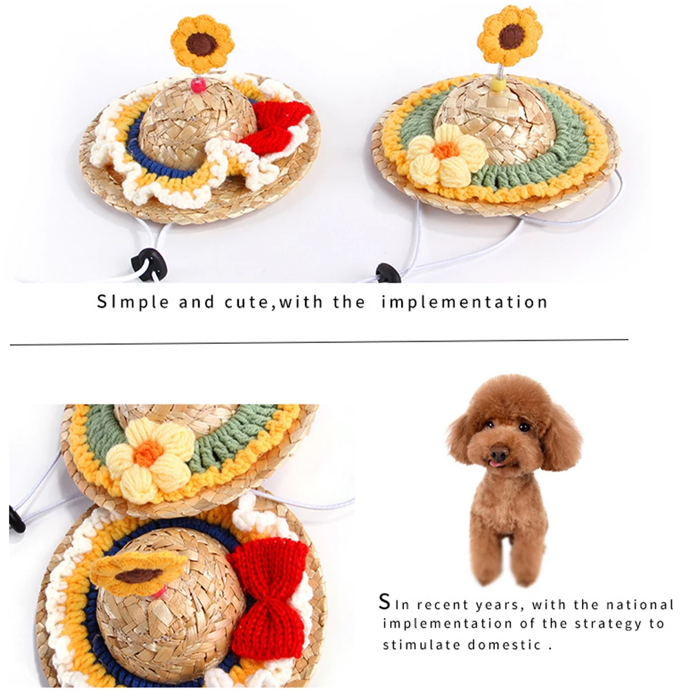 Забавные аксессуары для украшения сомбреро соломенная шляпа щенков и домашних