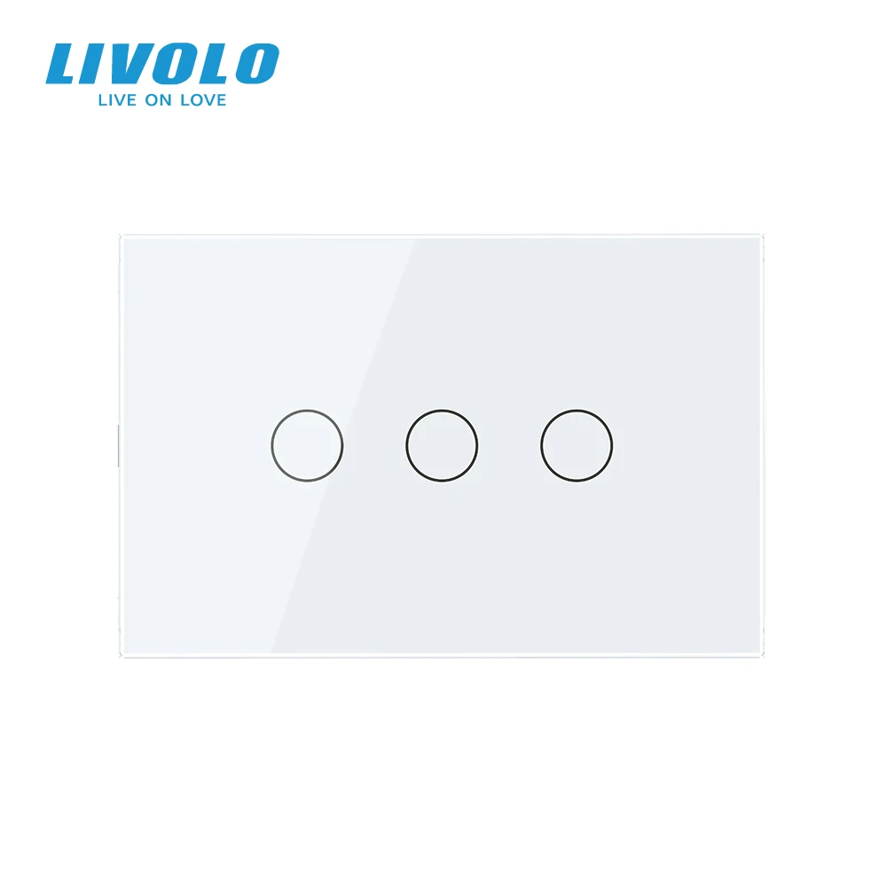 Выключатель настенный сенсорный LIVOLO со стеклянной панелью и светодиодным