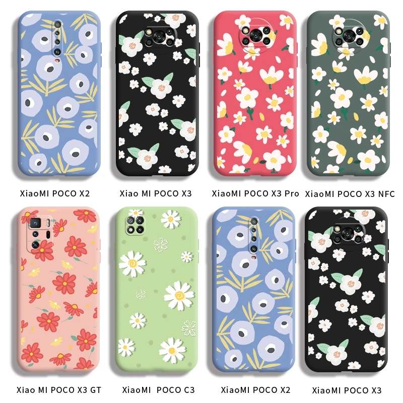 for xiaomi mi poco x2 poco x3 pro poco x3 nfc poco x3 gt poco c3 beautiful flower case silicone fall protector free global shipping