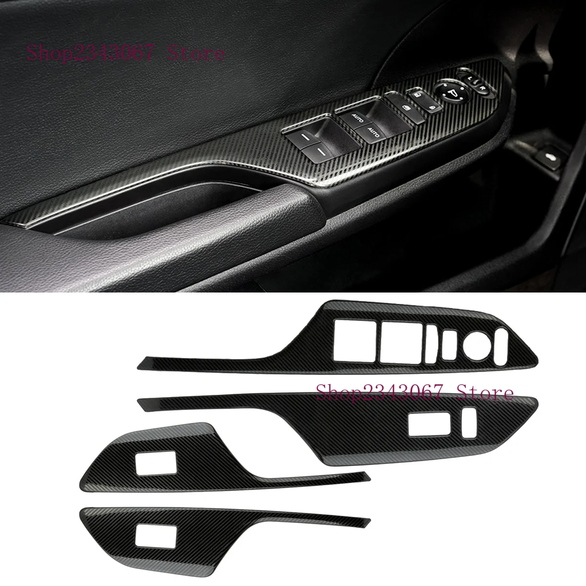 

Carbon Fiber Grain Door Handle Window Switch Cover Trim for 2016 2017 2018 2019 2020 10th Gen Honda Civic