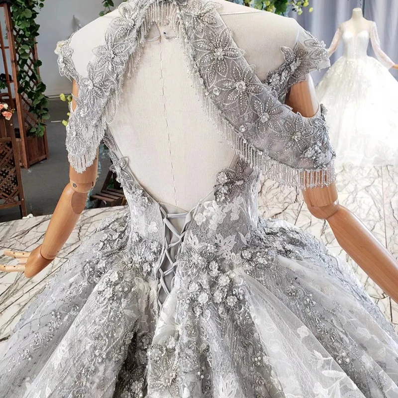 

BGW 3529ht Elegant Evening Dress Long 2020 Beading Appliques Boat Neck Evening Gown With Shoulder Chain Sukienka Wieczorowa