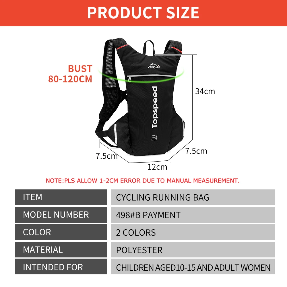 INOXTO Children's Trail Running-Ultra-light 5L Backpack, Running Moisturizing Vest, Suitable for Marathon Bikes, 1L Water Bag