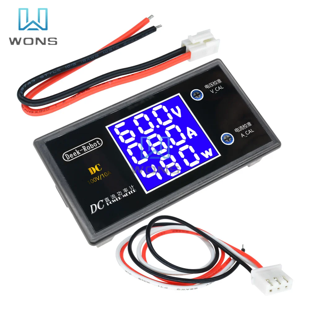 

DC 0-100V 10A 12V 24V 36V 1000W LCD Display Digital Voltmeter Ammeter Wattmeter Voltage Current Power Meter Volt Detector Tester