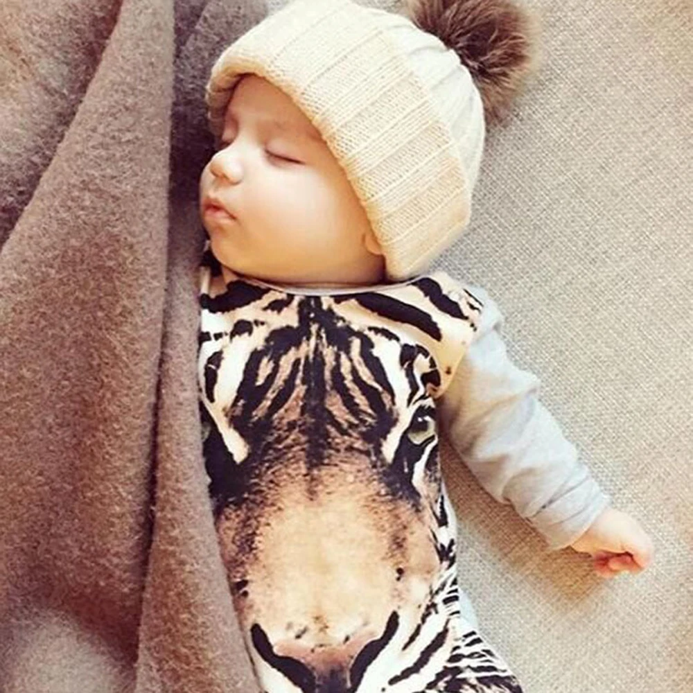 Милые детские комбинезоны для малышей с изображением тигра Сезон весна осень