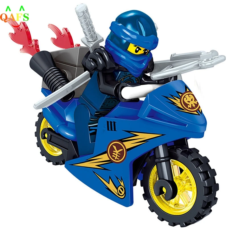 

8pcs/set Ninja Cool Motorcycle With Weapons Theme Children's Early Education Figures Sets Bricks Toys For Children Gift Hot