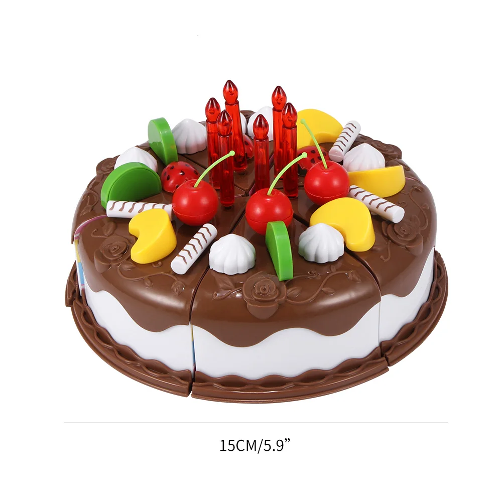 

37pcs Kitchen Toys Cake Food DIY Pretend Playing Fruit Cutting Birthday Toys Birthday Cake Toy