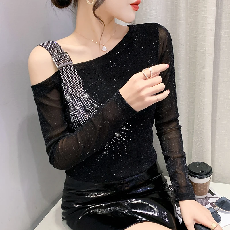 Новое поступление весны 2022 женская футболка модные сексуальные сетчатые топы с