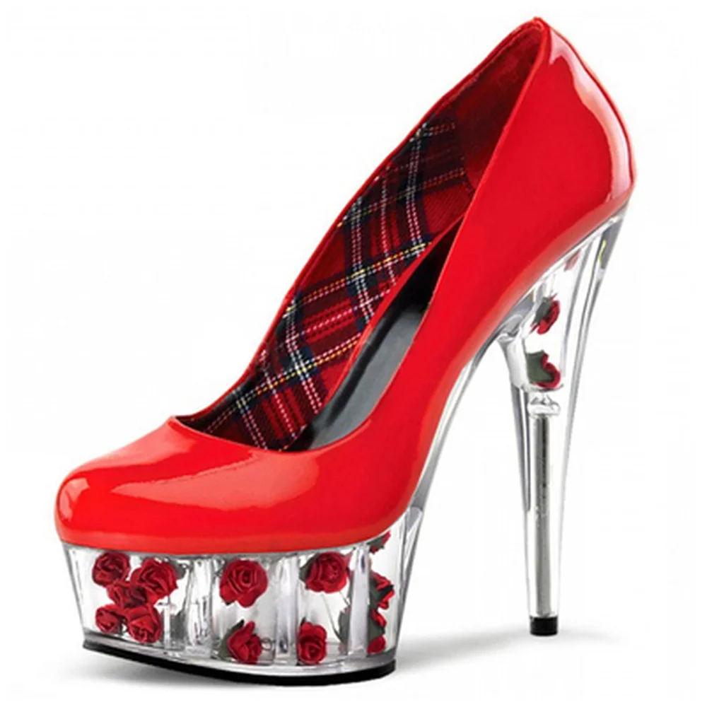 

Женские Цветы прозрачные сандалии стилеты на высоком каблуке с украшением в виде кристаллов 5,9 свадебной церемонии, на высоком каблуке ПВХ ...