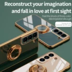 Роскошный чехол с покрытием для Samsung Galaxy S21 S20 FE Ultra S10 Plus Note 9 10 20 Pro, ультрамягкий защитный чехол из ТПУ с кольцевой подставкой