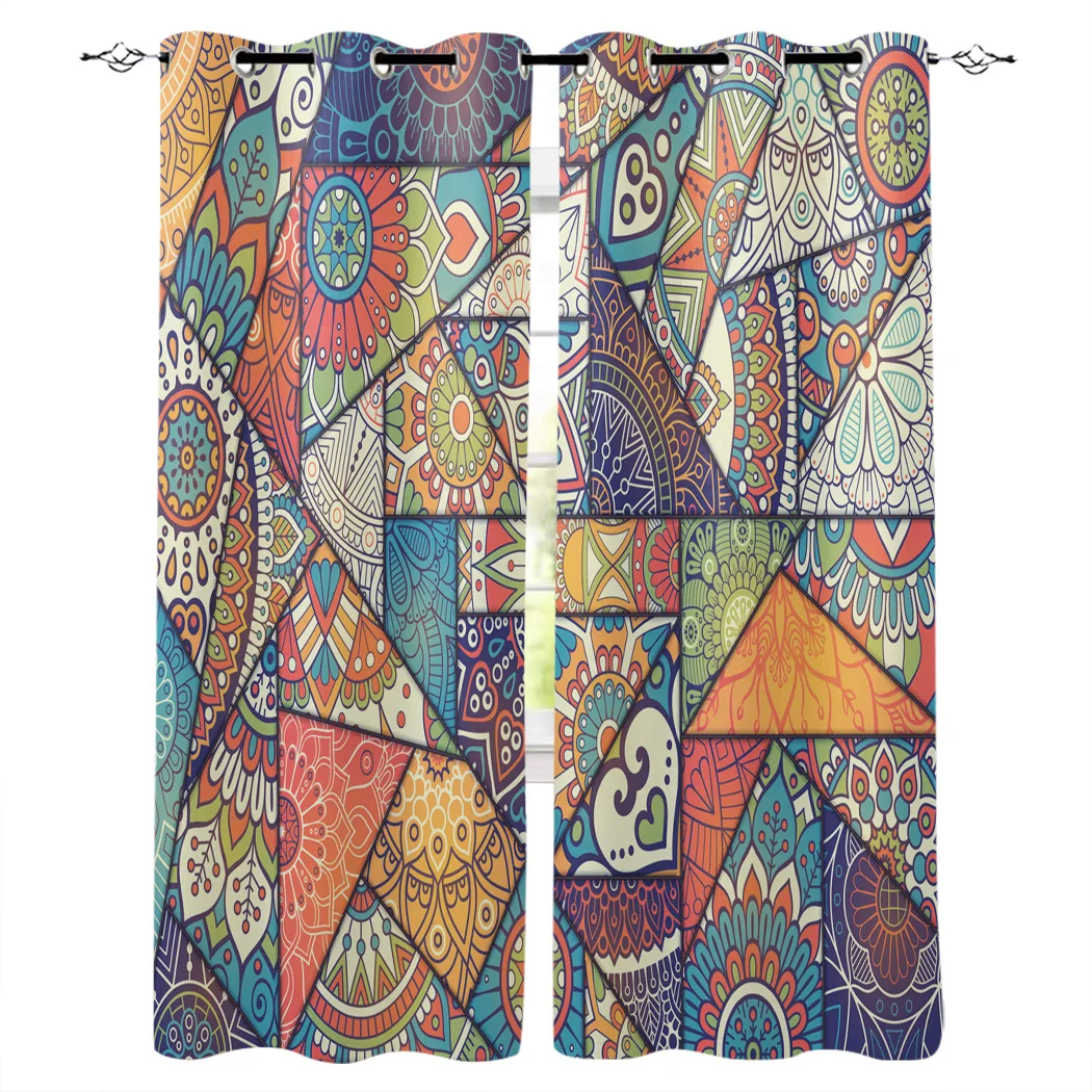 Треугольные оконные шторы в богемном стиле занавески из Индии для гостиной кухни