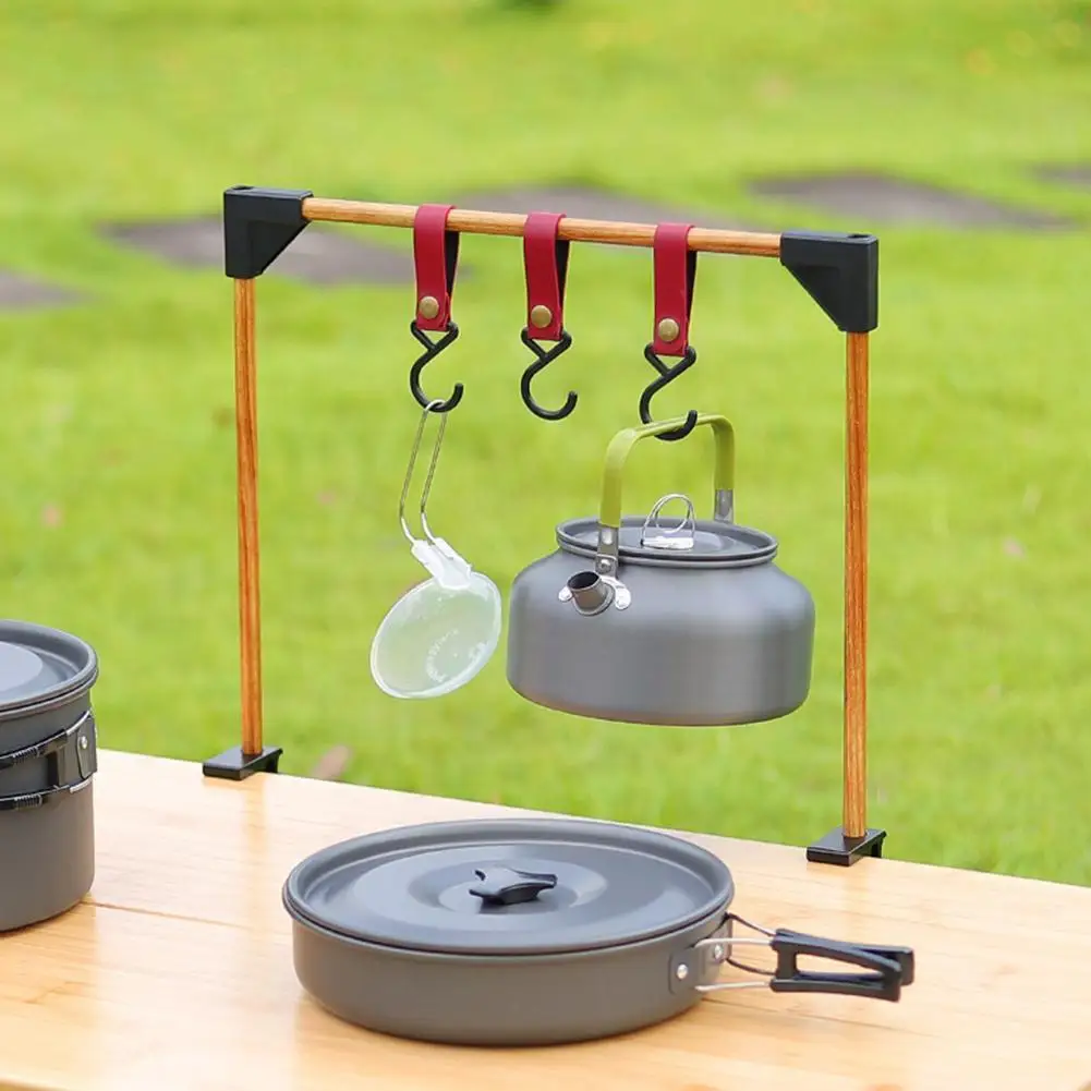 

Folding Camping Desktop Storage Rack BBQ Picnic Hanging Detachable Multifunctional Shelf With Tableware Bracket Table Stand H1X3