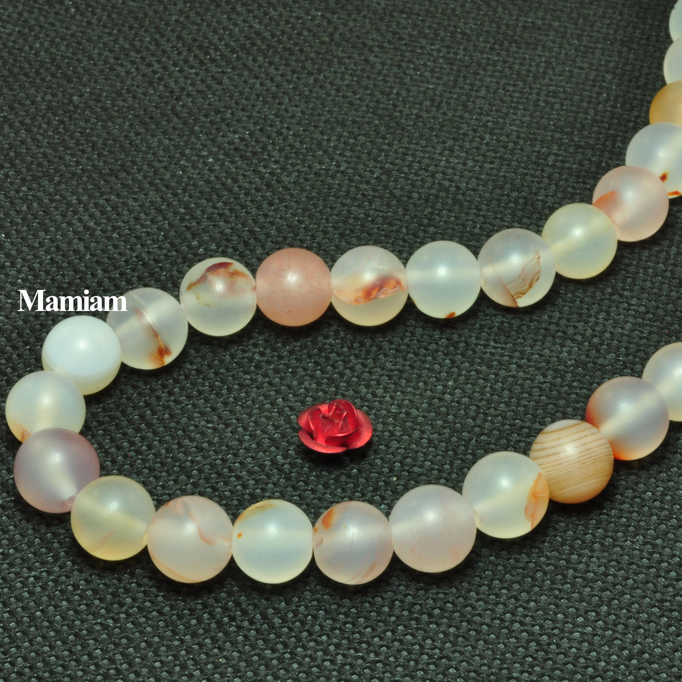 

Mamiam Natural Red Plants Agate Beads Matte 8mm 10mm Smooth Loose Round Stone Diy Bracelet Necklace Jewelry Making Gift Design